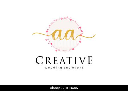 AA feminine logo. Usable for Logo for fashion,photography, wedding, beauty, business. Flat Vector Logo Design Template Element. Stock Vector