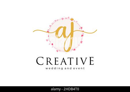 AJ feminine logo. Usable for Logo for fashion,photography, wedding, beauty, business. Flat Vector Logo Design Template Element. Stock Vector
