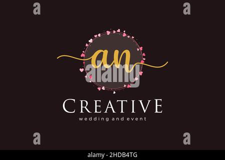 AN feminine logo. Usable for Logo for fashion,photography, wedding, beauty, business. Flat Vector Logo Design Template Element. Stock Vector