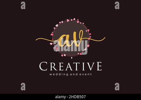 AV feminine logo. Usable for Logo for fashion,photography, wedding, beauty, business. Flat Vector Logo Design Template Element. Stock Vector