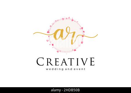AR feminine logo. Usable for Logo for fashion,photography, wedding, beauty, business. Flat Vector Logo Design Template Element. Stock Vector