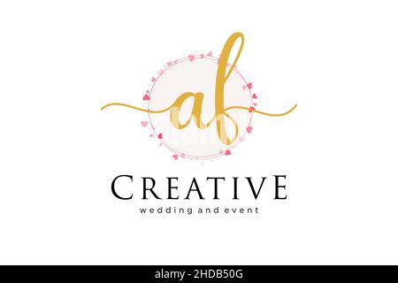 AF feminine logo. Usable for Logo for fashion,photography, wedding, beauty, business. Flat Vector Logo Design Template Element. Stock Vector