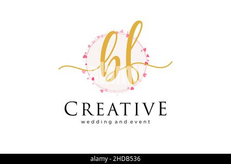 BF feminine logo. Usable for Logo for fashion,photography, wedding, beauty, business. Flat Vector Logo Design Template Element. Stock Vector