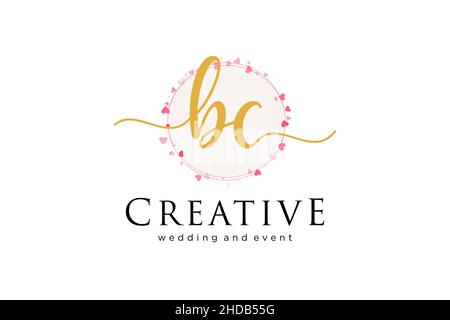 BC feminine logo. Usable for Logo for fashion,photography, wedding, beauty, business. Flat Vector Logo Design Template Element. Stock Vector