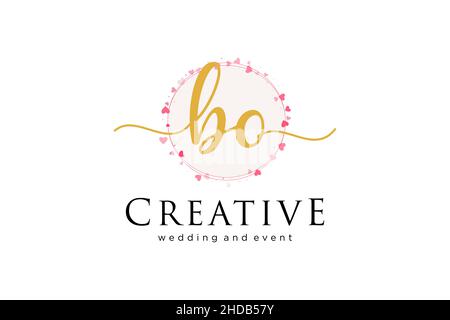 BO feminine logo. Usable for Logo for fashion,photography, wedding, beauty, business. Flat Vector Logo Design Template Element. Stock Vector