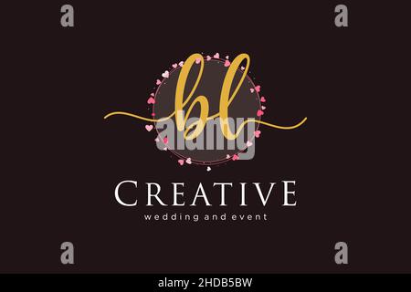 BL feminine logo. Usable for Logo for fashion,photography, wedding, beauty, business. Flat Vector Logo Design Template Element. Stock Vector