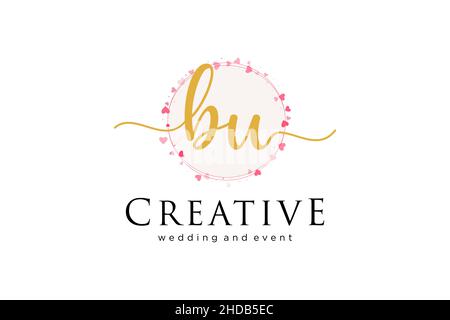 BU feminine logo. Usable for Logo for fashion,photography, wedding, beauty, business. Flat Vector Logo Design Template Element. Stock Vector