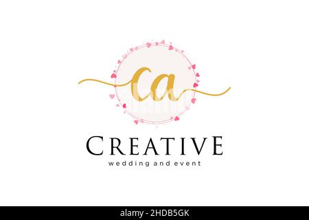 CA feminine logo. Usable for Logo for fashion,photography, wedding, beauty, business. Flat Vector Logo Design Template Element. Stock Vector