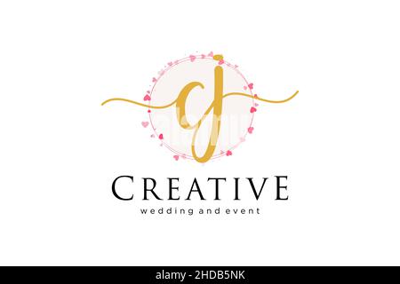 CJ feminine logo. Usable for Logo for fashion,photography, wedding, beauty, business. Flat Vector Logo Design Template Element. Stock Vector