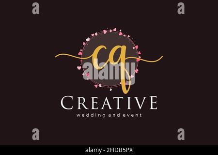 CQ feminine logo. Usable for Logo for fashion,photography, wedding, beauty, business. Flat Vector Logo Design Template Element. Stock Vector