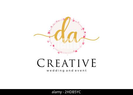 DA feminine logo. Usable for Logo for fashion,photography, wedding, beauty, business. Flat Vector Logo Design Template Element. Stock Vector