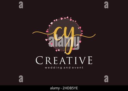 CY feminine logo. Usable for Logo for fashion,photography, wedding, beauty, business. Flat Vector Logo Design Template Element. Stock Vector