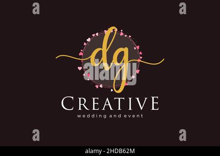 DG feminine logo. Usable for Logo for fashion,photography, wedding, beauty, business. Flat Vector Logo Design Template Element. Stock Vector
