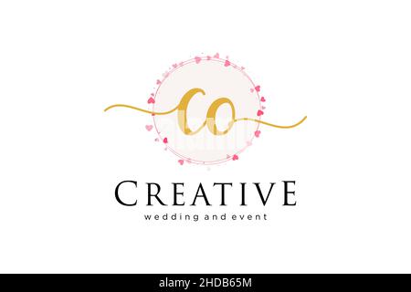 CO feminine logo. Usable for Logo for fashion,photography, wedding, beauty, business. Flat Vector Logo Design Template Element. Stock Vector