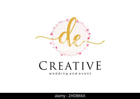 DE feminine logo. Usable for Logo for fashion,photography, wedding, beauty, business. Flat Vector Logo Design Template Element. Stock Vector