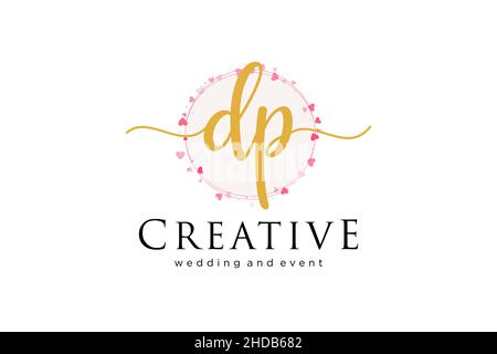 DP feminine logo. Usable for Logo for fashion,photography, wedding, beauty, business. Flat Vector Logo Design Template Element. Stock Vector