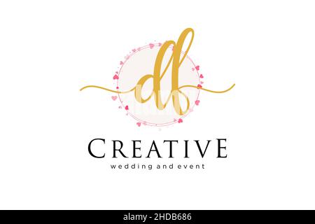 DF feminine logo. Usable for Logo for fashion,photography, wedding, beauty, business. Flat Vector Logo Design Template Element. Stock Vector