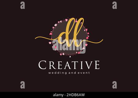 DL feminine logo. Usable for Logo for fashion,photography, wedding, beauty, business. Flat Vector Logo Design Template Element. Stock Vector