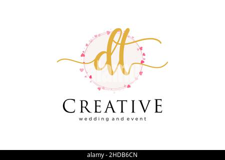 DT feminine logo. Usable for Logo for fashion,photography, wedding, beauty, business. Flat Vector Logo Design Template Element. Stock Vector