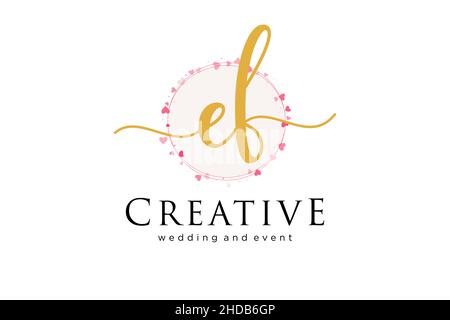 EF feminine logo. Usable for Logo for fashion,photography, wedding, beauty, business. Flat Vector Logo Design Template Element. Stock Vector