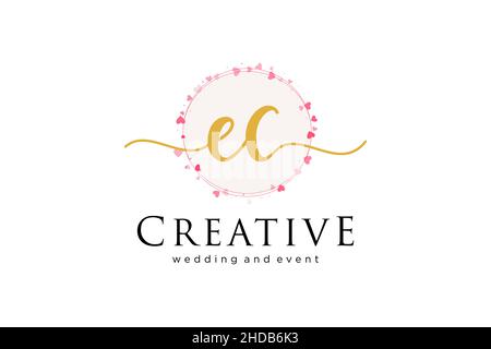 EC feminine logo. Usable for Logo for fashion,photography, wedding, beauty, business. Flat Vector Logo Design Template Element. Stock Vector