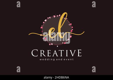 EL feminine logo. Usable for Logo for fashion,photography, wedding, beauty, business. Flat Vector Logo Design Template Element. Stock Vector