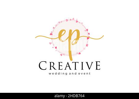 EP feminine logo. Usable for Logo for fashion,photography, wedding, beauty, business. Flat Vector Logo Design Template Element. Stock Vector