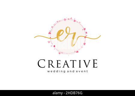 ER feminine logo. Usable for Logo for fashion,photography, wedding, beauty, business. Flat Vector Logo Design Template Element. Stock Vector