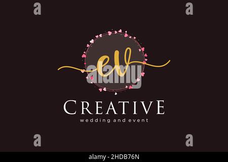 EV feminine logo. Usable for Logo for fashion,photography, wedding, beauty, business. Flat Vector Logo Design Template Element. Stock Vector