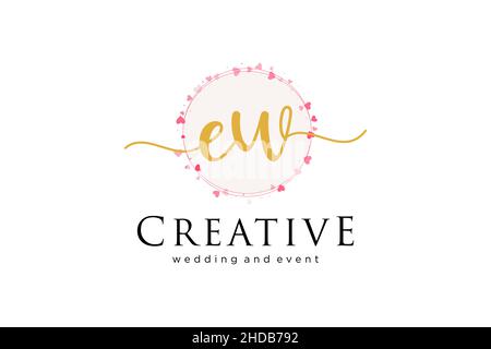 EW feminine logo. Usable for Logo for fashion,photography, wedding, beauty, business. Flat Vector Logo Design Template Element. Stock Vector