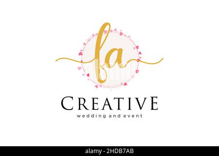 FA feminine logo. Usable for Logo for fashion,photography, wedding, beauty, business. Flat Vector Logo Design Template Element. Stock Vector