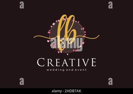 FB feminine logo. Usable for Logo for fashion,photography, wedding, beauty, business. Flat Vector Logo Design Template Element. Stock Vector