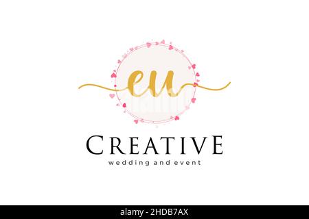 EU feminine logo. Usable for Logo for fashion,photography, wedding, beauty, business. Flat Vector Logo Design Template Element. Stock Vector