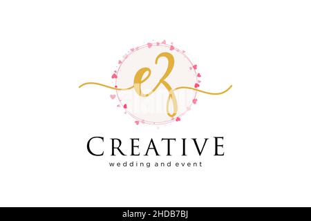 EZ feminine logo. Usable for Logo for fashion,photography, wedding, beauty, business. Flat Vector Logo Design Template Element. Stock Vector