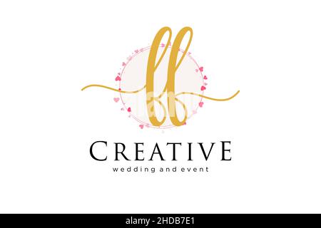 FF feminine logo. Usable for Logo for fashion,photography, wedding, beauty, business. Flat Vector Logo Design Template Element. Stock Vector