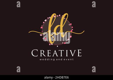 FD feminine logo. Usable for Logo for fashion,photography, wedding, beauty, business. Flat Vector Logo Design Template Element. Stock Vector