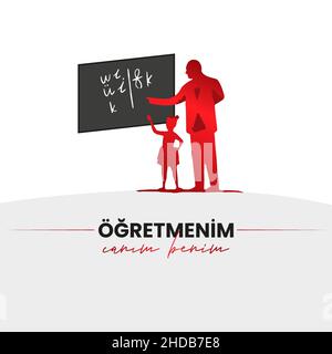 November 24 Teacher's Day. (Translation: Happy Teachers Day) Stock Vector