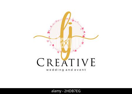 FJ feminine logo. Usable for Logo for fashion,photography, wedding, beauty, business. Flat Vector Logo Design Template Element. Stock Vector