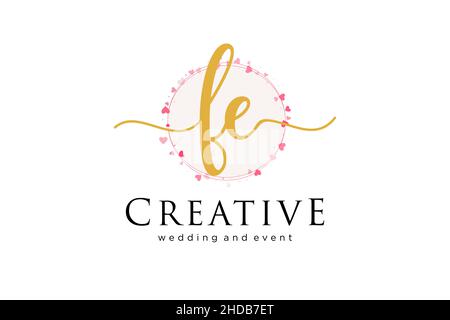 FE feminine logo. Usable for Logo for fashion,photography, wedding, beauty, business. Flat Vector Logo Design Template Element. Stock Vector