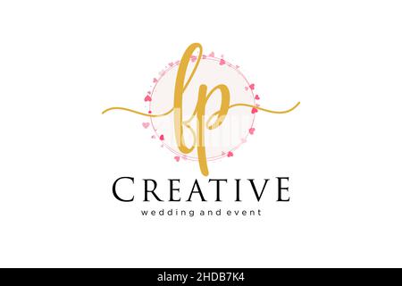 FP feminine logo. Usable for Logo for fashion,photography, wedding, beauty, business. Flat Vector Logo Design Template Element. Stock Vector