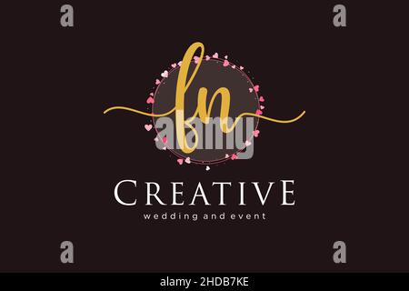 FN feminine logo. Usable for Logo for fashion,photography, wedding, beauty, business. Flat Vector Logo Design Template Element. Stock Vector