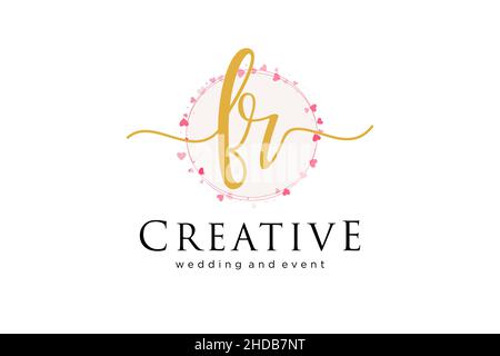 FR feminine logo. Usable for Logo for fashion,photography, wedding, beauty, business. Flat Vector Logo Design Template Element. Stock Vector