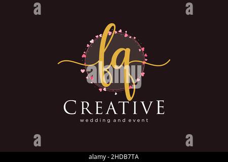 FQ feminine logo. Usable for Logo for fashion,photography, wedding, beauty, business. Flat Vector Logo Design Template Element. Stock Vector