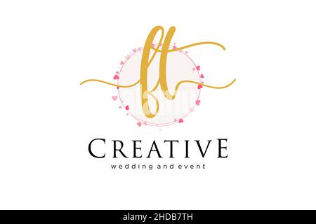 FT feminine logo. Usable for Logo for fashion,photography, wedding, beauty, business. Flat Vector Logo Design Template Element. Stock Vector