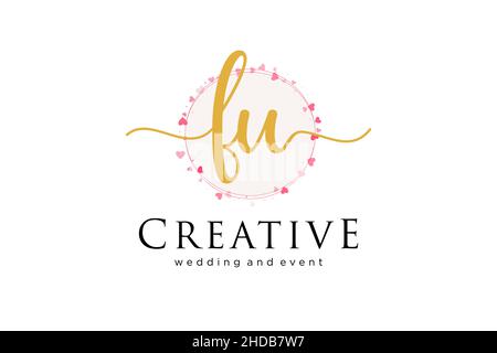 FU feminine logo. Usable for Logo for fashion,photography, wedding, beauty, business. Flat Vector Logo Design Template Element. Stock Vector