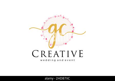 GC feminine logo. Usable for Logo for fashion,photography, wedding, beauty, business. Flat Vector Logo Design Template Element. Stock Vector