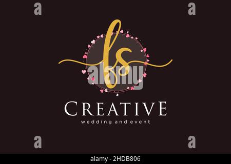 FS feminine logo. Usable for Logo for fashion,photography, wedding, beauty, business. Flat Vector Logo Design Template Element. Stock Vector