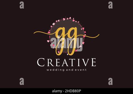 GG feminine logo. Usable for Logo for fashion,photography, wedding, beauty, business. Flat Vector Logo Design Template Element. Stock Vector