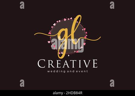 GL feminine logo. Usable for Logo for fashion,photography, wedding, beauty, business. Flat Vector Logo Design Template Element. Stock Vector