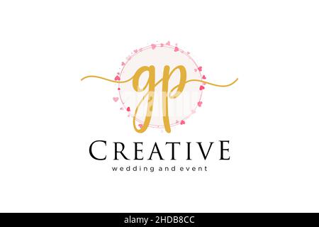 GP feminine logo. Usable for Logo for fashion,photography, wedding, beauty, business. Flat Vector Logo Design Template Element. Stock Vector
